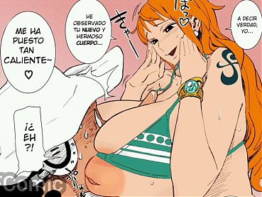 ONE piece a penis on her forehead calles ussop and nami