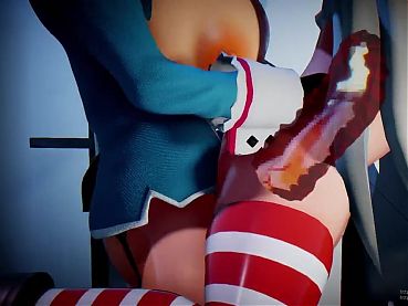 3D HENTAI - FUTANARI ON MALE - JaxMMD - Takao and Shimakaze